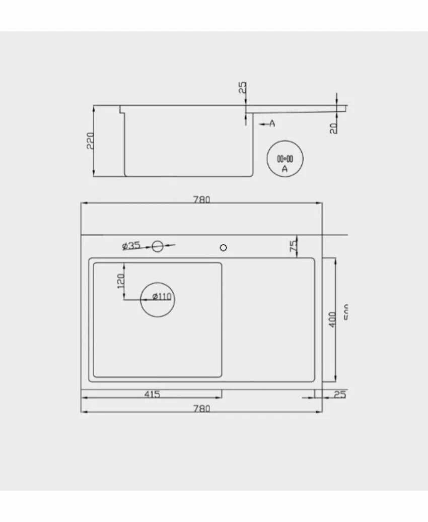 Hoffger Мойка для кухни 7850L Satin левая чаша – фотография-4